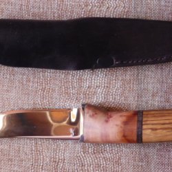 Čepeľ N690, rúčka na trn - antikor,slivka,koža,zebráno,slivka