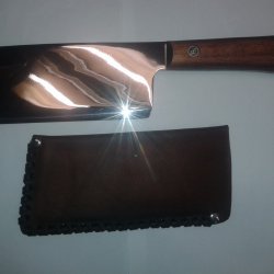 Sekáč na mäso s koženým púzdrom 30 x 9 cm  ,  